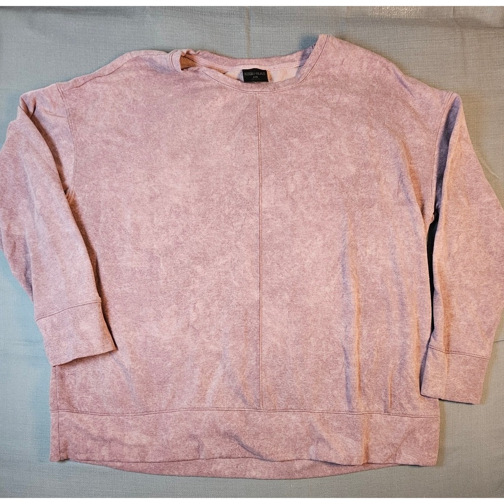 32 Degrees Heat Womens XL Mauve Pink Long Sleeve Oversized Pullover Top Crewneck